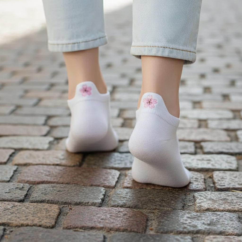 Ultra-Thin Flower Embroidered Socks